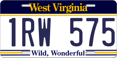 WV license plate 1RW575