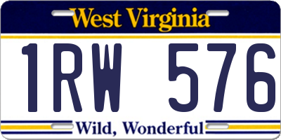 WV license plate 1RW576
