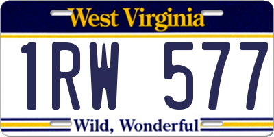 WV license plate 1RW577