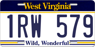 WV license plate 1RW579