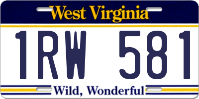 WV license plate 1RW581