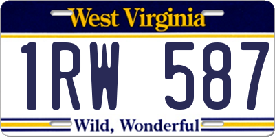 WV license plate 1RW587