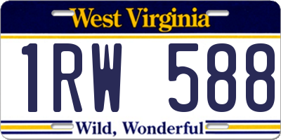 WV license plate 1RW588