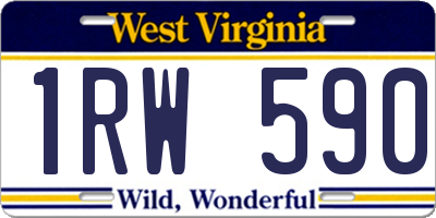 WV license plate 1RW590