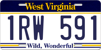 WV license plate 1RW591