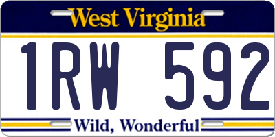 WV license plate 1RW592