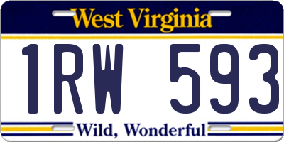 WV license plate 1RW593
