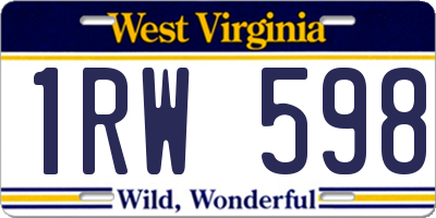 WV license plate 1RW598