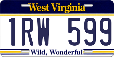 WV license plate 1RW599