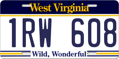 WV license plate 1RW608