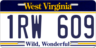 WV license plate 1RW609