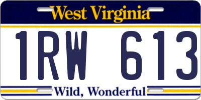 WV license plate 1RW613