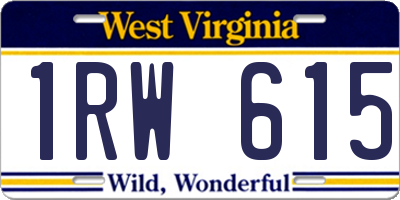 WV license plate 1RW615