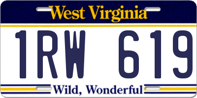 WV license plate 1RW619