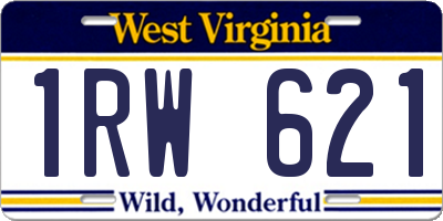 WV license plate 1RW621