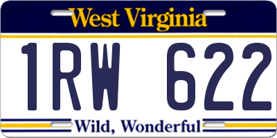 WV license plate 1RW622