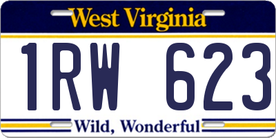 WV license plate 1RW623