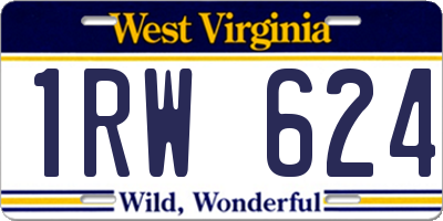 WV license plate 1RW624