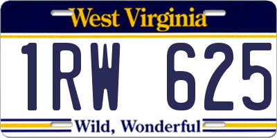 WV license plate 1RW625