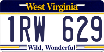 WV license plate 1RW629