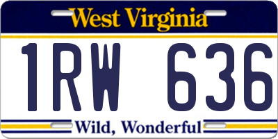 WV license plate 1RW636