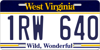 WV license plate 1RW640