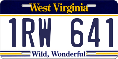 WV license plate 1RW641