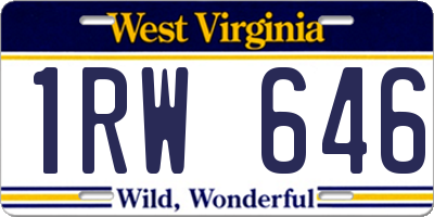 WV license plate 1RW646
