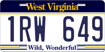 WV license plate 1RW649