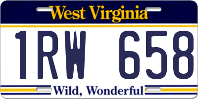WV license plate 1RW658