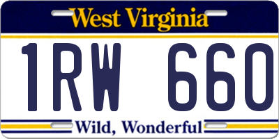 WV license plate 1RW660