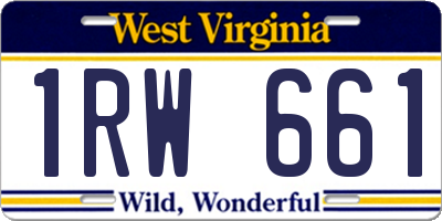 WV license plate 1RW661