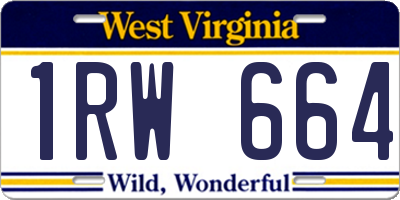 WV license plate 1RW664