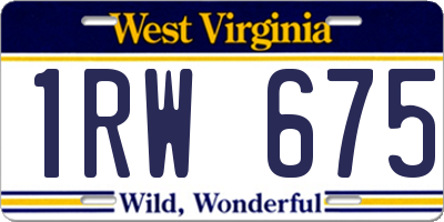 WV license plate 1RW675