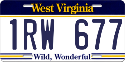 WV license plate 1RW677