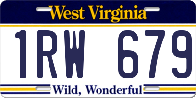 WV license plate 1RW679