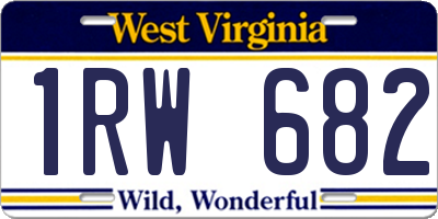 WV license plate 1RW682