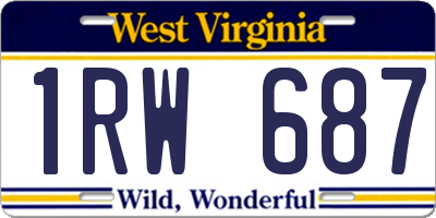 WV license plate 1RW687