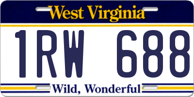 WV license plate 1RW688