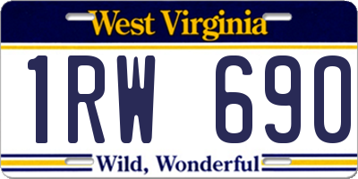 WV license plate 1RW690