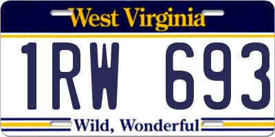 WV license plate 1RW693