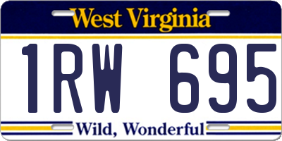 WV license plate 1RW695