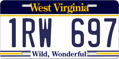 WV license plate 1RW697