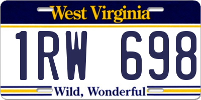 WV license plate 1RW698