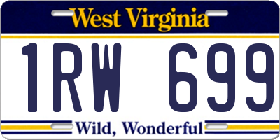 WV license plate 1RW699