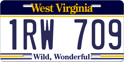 WV license plate 1RW709
