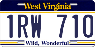 WV license plate 1RW710
