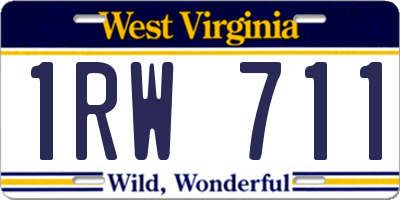 WV license plate 1RW711