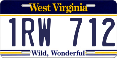 WV license plate 1RW712