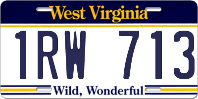 WV license plate 1RW713